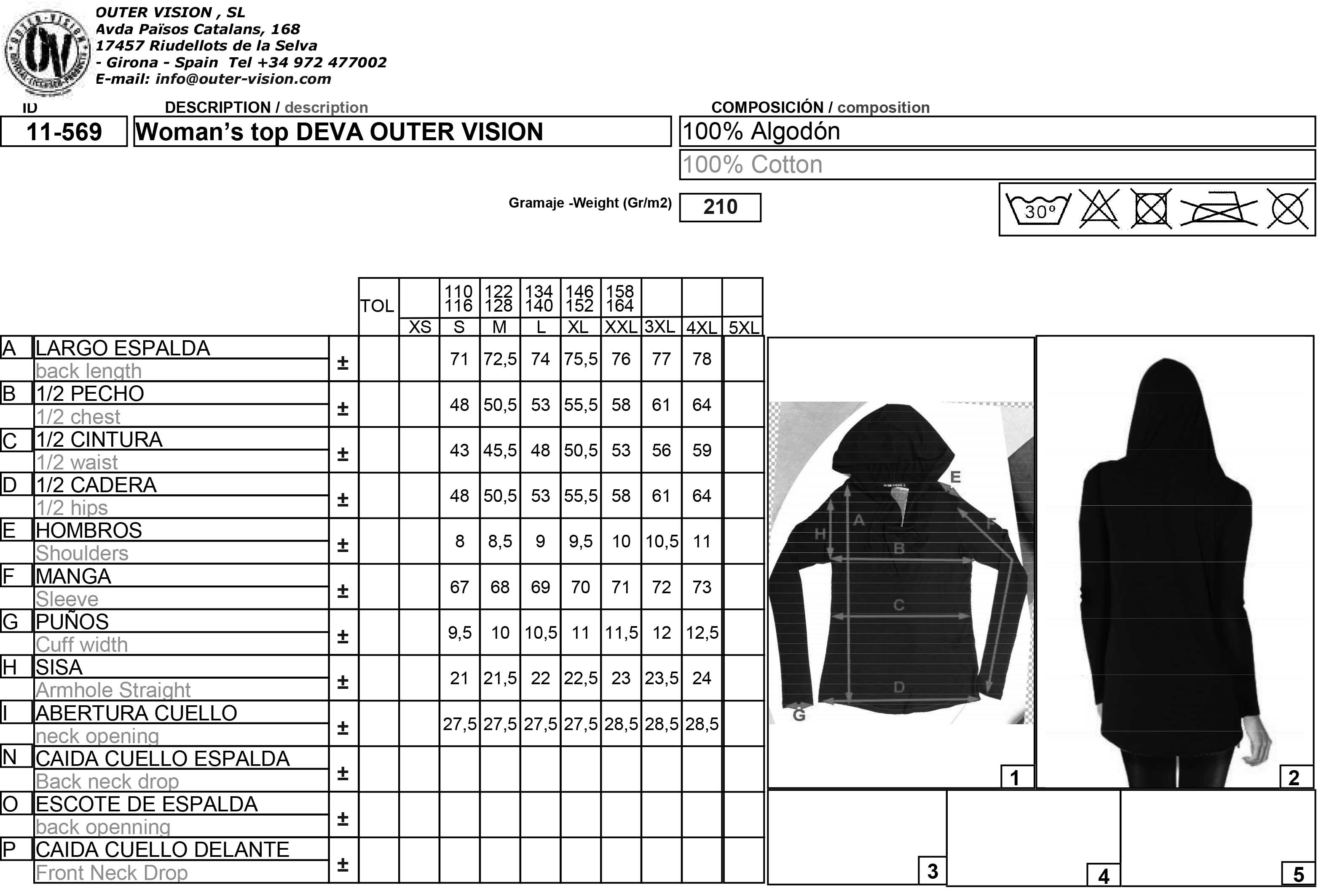 DEVA SIZE CHART